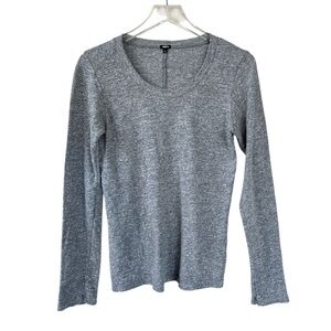 Monrow Fitted Long Sleeve Crew Granite Size Small